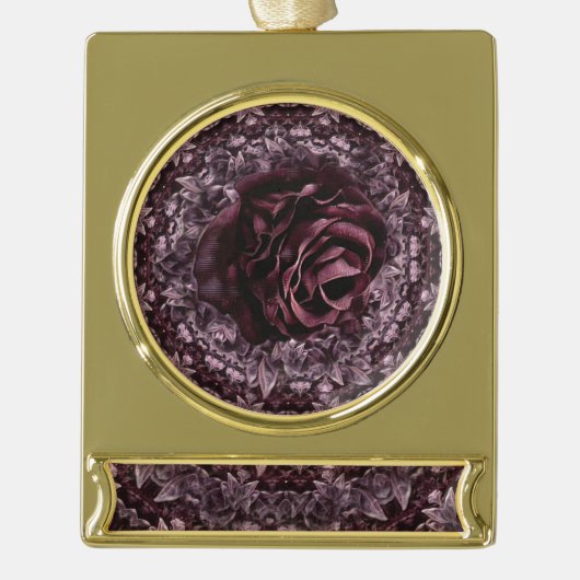 Rose Mandala Banner-Ornament Gold (Vorderseite)