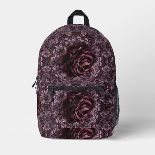 Rose Mandala Bedruckter Rucksack (Vorderseite)