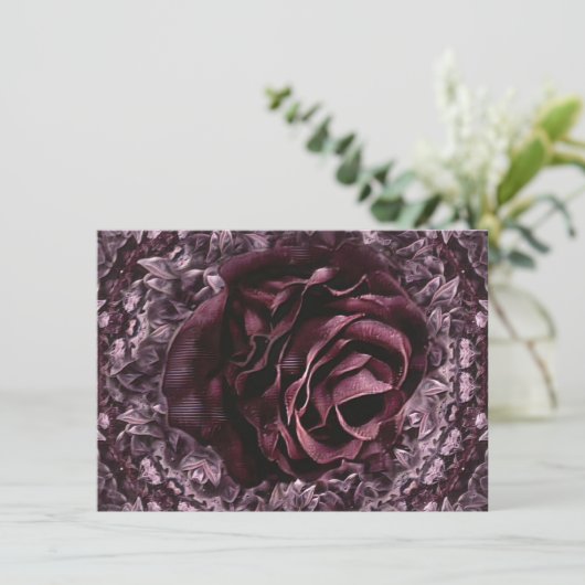 Rose Mandala Begleitkarte (Stehend Vorderseite)