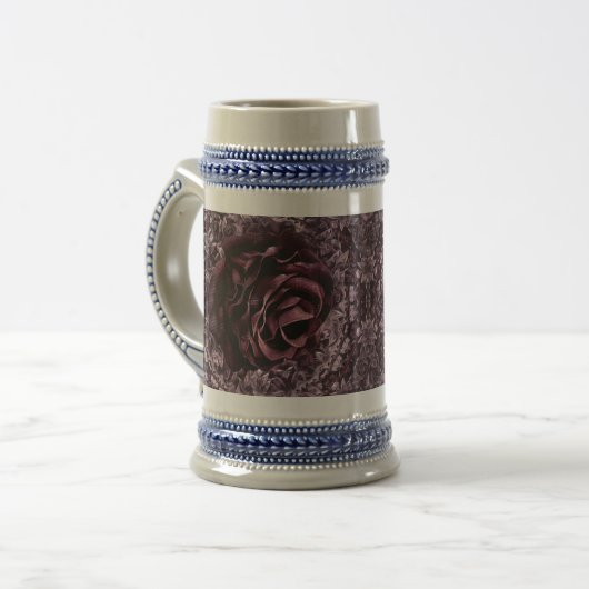 Rose Mandala Bierglas (Vorderseite Links)