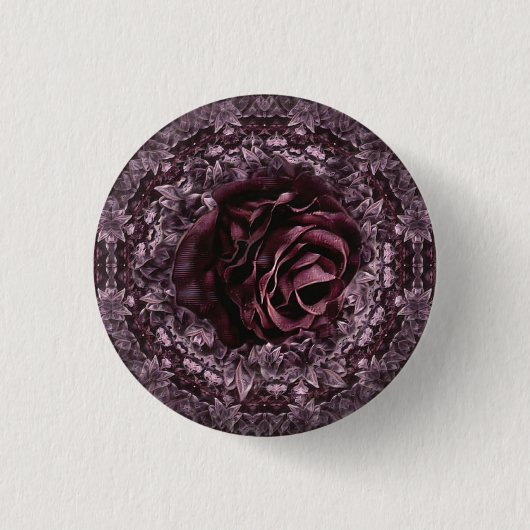 Rose Mandala Button (Vorderseite)