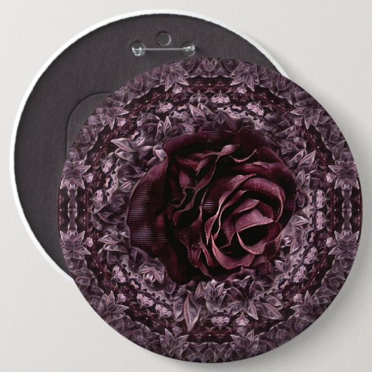 Rose Mandala Button (Vorne & Hinten)