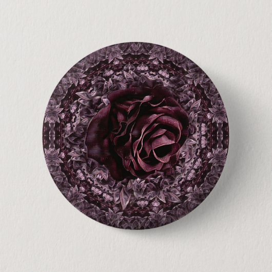 Rose Mandala Button (Vorderseite)