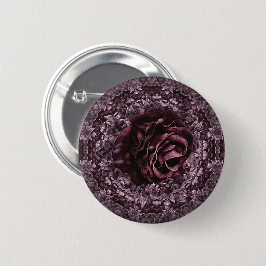 Rose Mandala Button (Vorne & Hinten)