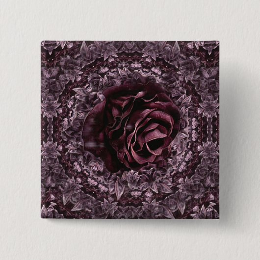 Rose Mandala Button (Vorderseite)