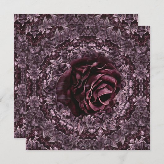 Rose Mandala Dankeskarte (Vorne/Hinten)