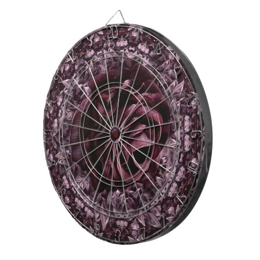 Rose Mandala Dartscheibe (Vorderseite rechts)