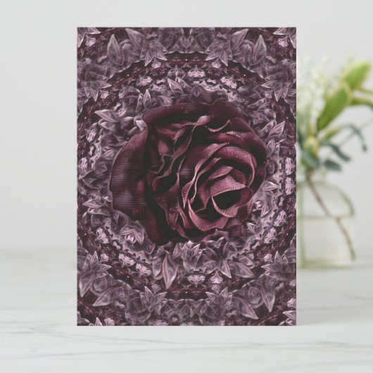 Rose Mandala Einladung (Stehend Vorderseite)