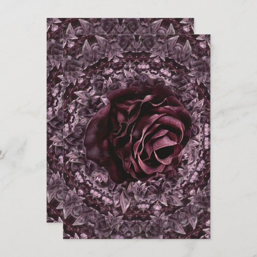 Rose Mandala Einladung (Vorne/Hinten)