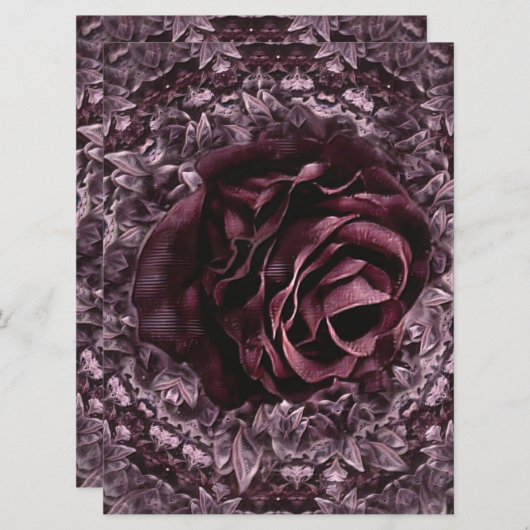 Rose Mandala Feiertagskarte (Vorne/Hinten)