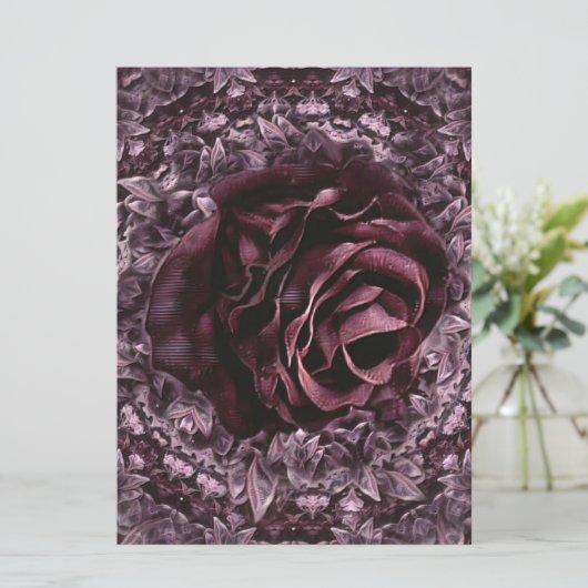 Rose Mandala Feiertagskarte (Stehend Vorderseite)