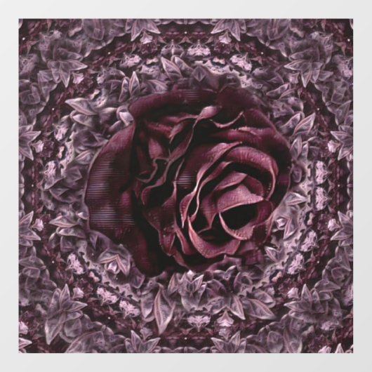 Rose Mandala Fensteraufkleber (Blatt)