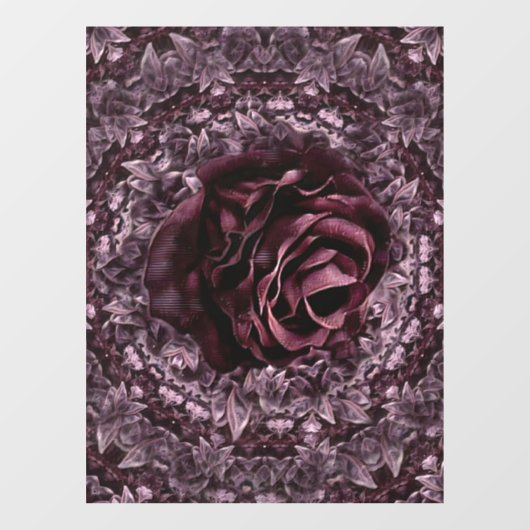 Rose Mandala Fensteraufkleber (Blatt)