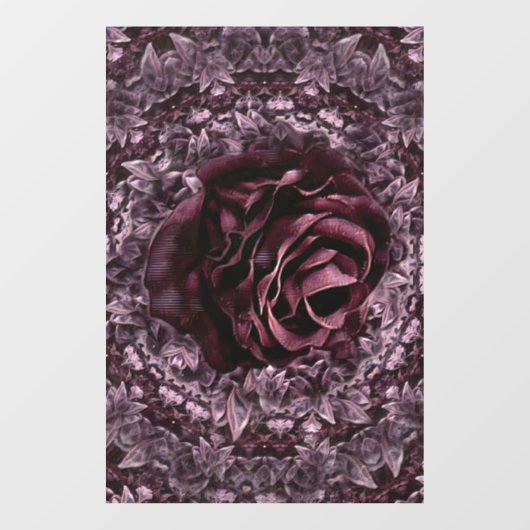 Rose Mandala Fensteraufkleber (Blatt)