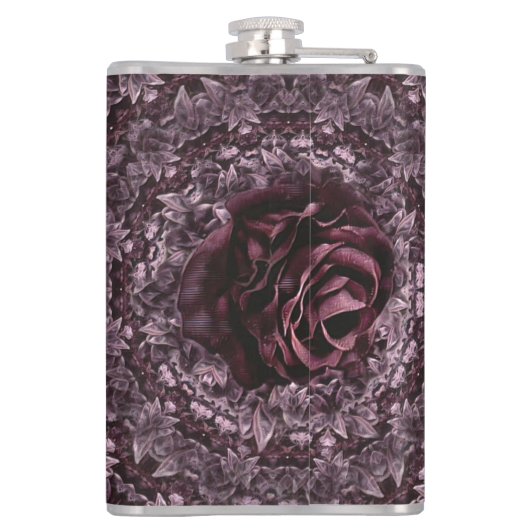 Rose Mandala Flachmann (Rückseite)