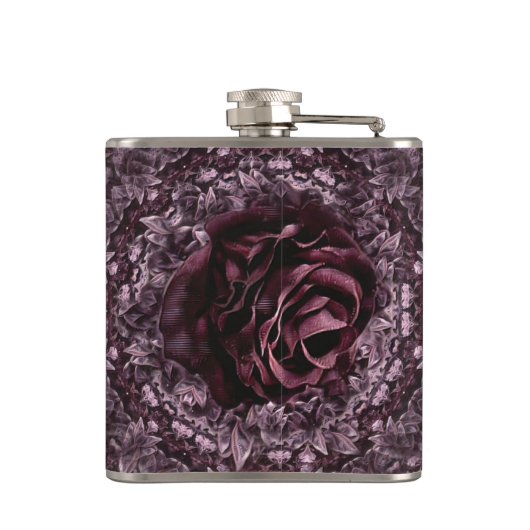 Rose Mandala Flachmann (Rückseite)