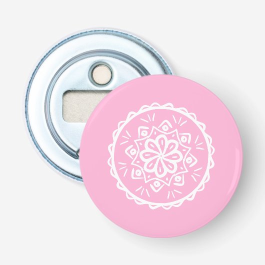 Rose Mandala Flaschenöffner (Vorderseite)