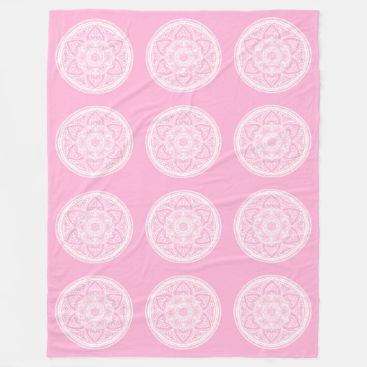 Rose Mandala Fleecedecke (Vorderseite)