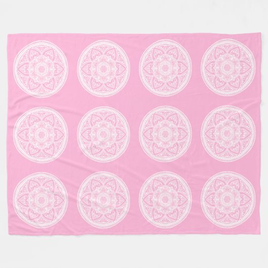 Rose Mandala Fleecedecke (Vorderseite (Horizontal))