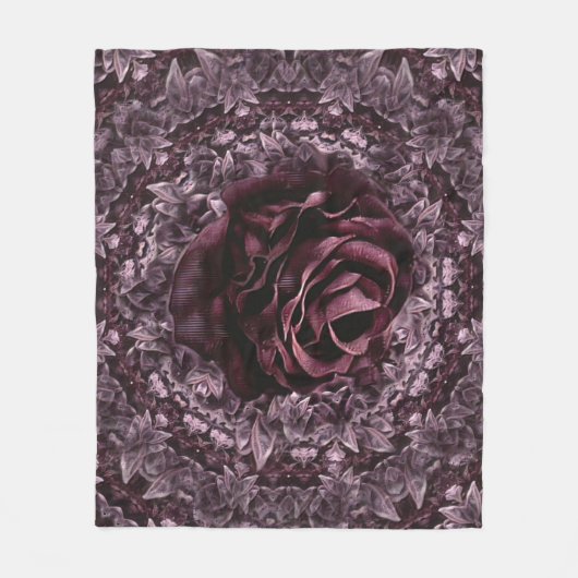 Rose Mandala Fleecedecke (Vorderseite)