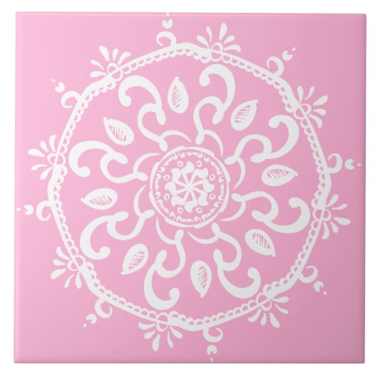 Rose Mandala Fliese (Vorderseite)