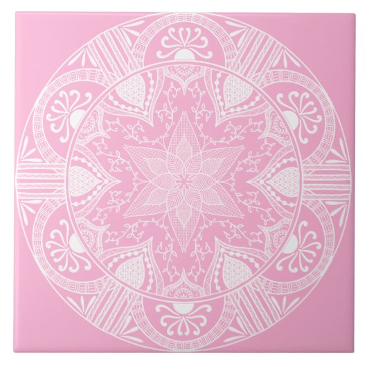 Rose Mandala Fliese (Vorderseite)