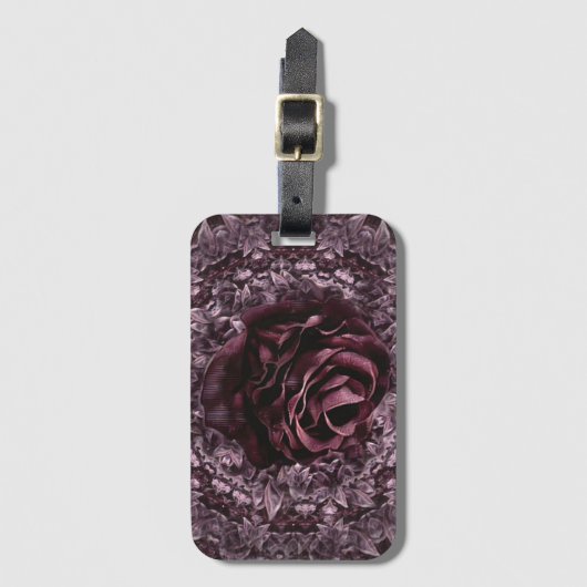 Rose Mandala Gepäckanhänger (Vorderseite Vertikal)