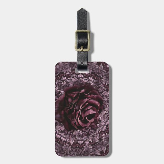 Rose Mandala Gepäckanhänger (Vorderseite vertikal)