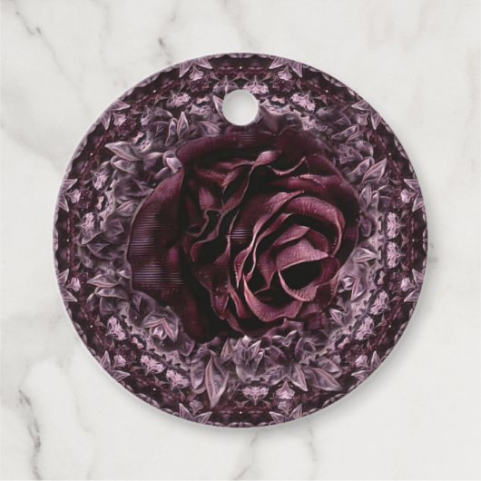Rose Mandala Geschenkanhänger (Vorderseite)