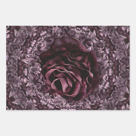 Rose Mandala Geschenkpapier Set (Vorderseite)