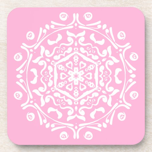 Rose Mandala Getränkeuntersetzer (Vorderseite)