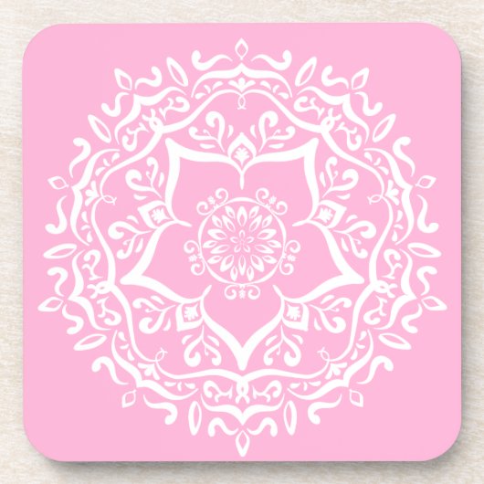 Rose Mandala Getränkeuntersetzer (Vorderseite)