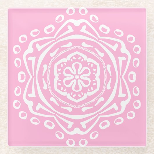 Rose Mandala Glasuntersetzer (Vorderseite)