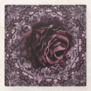 Rose Mandala Glasuntersetzer