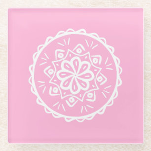 Rose Mandala Glasuntersetzer