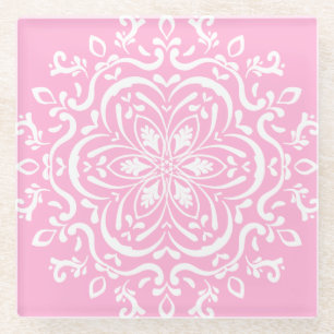 Rose Mandala Glasuntersetzer