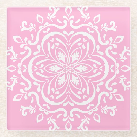 Rose Mandala Glasuntersetzer (Vorderseite)