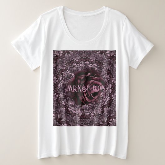 Rose Mandala Große Größe T-Shirt (Design vorne)