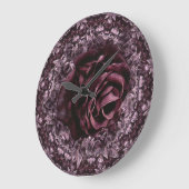 Rose Mandala Große Wanduhr (Winkel)