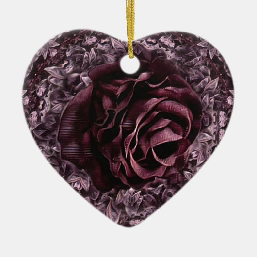 Rose Mandala Keramik Ornament (Vorne)