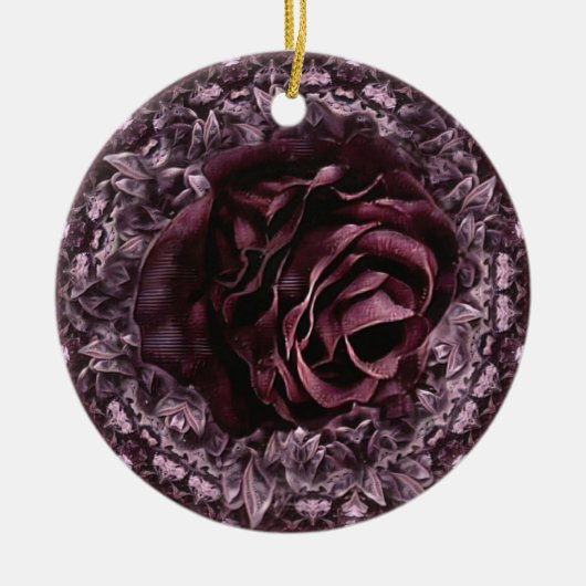 Rose Mandala Keramik Ornament (Vorne)