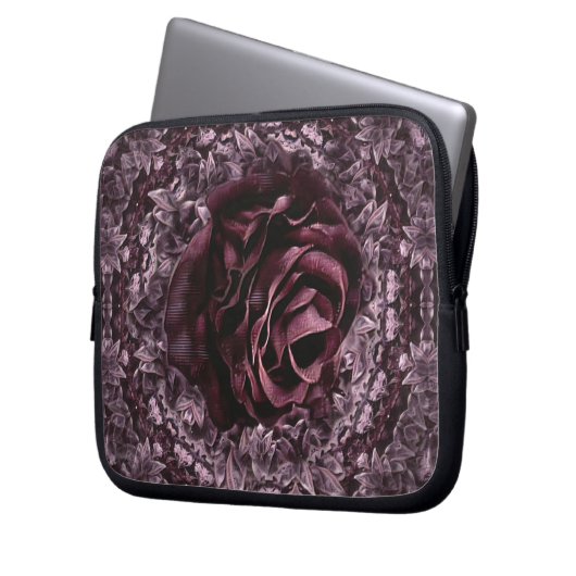 Rose Mandala Laptopschutzhülle (Vorderseite Links)