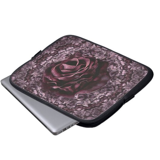 Rose Mandala Laptopschutzhülle (Vorne Knopf)