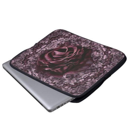 Rose Mandala Laptopschutzhülle (Vorne Knopf)