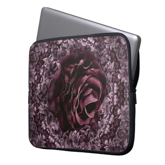 Rose Mandala Laptopschutzhülle (Vorderseite Links)