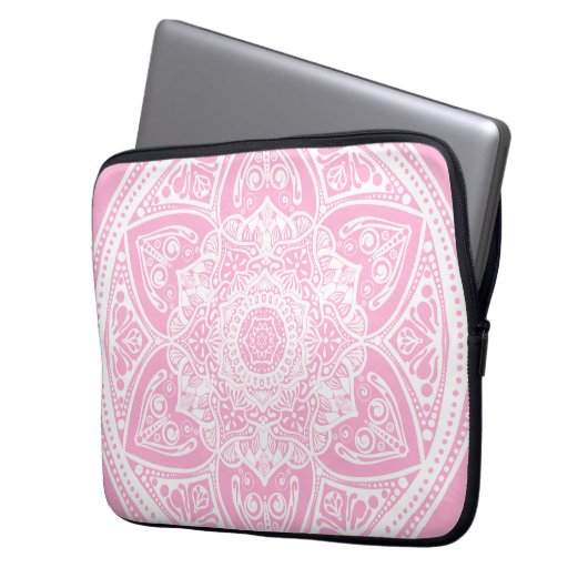Rose Mandala Laptopschutzhülle (Vorderseite Links)