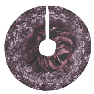 Rose Mandala Leinenimitat Weihnachtsbaumdecke