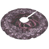 Rose Mandala Leinenimitat Weihnachtsbaumdecke (Schrägansicht)
