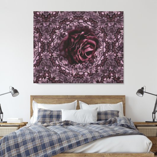 Rose Mandala Leinwanddruck (Insitu (Schlafzimmer))