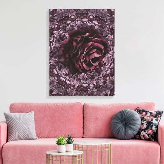 Rose Mandala Leinwanddruck (Insitu (Wohnzimmer))